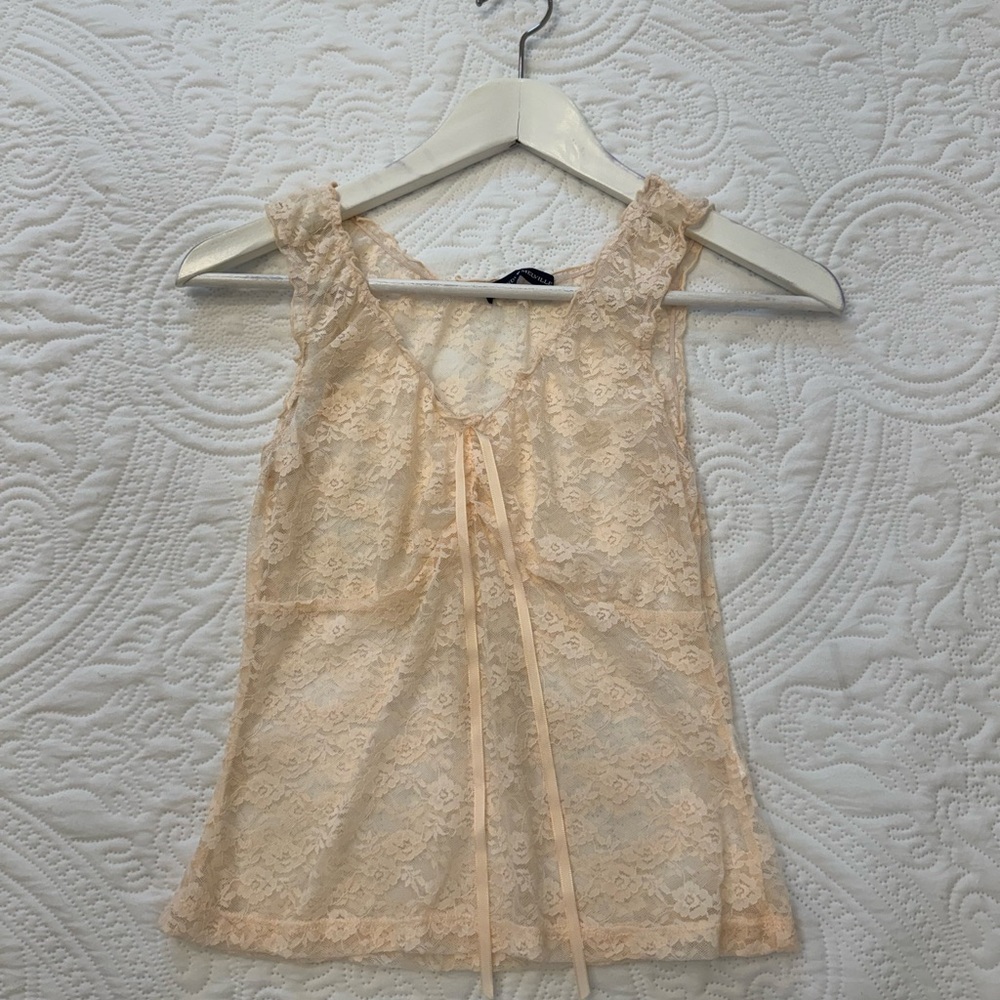 Brandy Melville Lace Chemise in baby pink